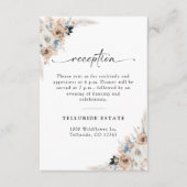 D'accompagnement Carte De Réception De Mariage Ivory Et Blue Boho (Devant)