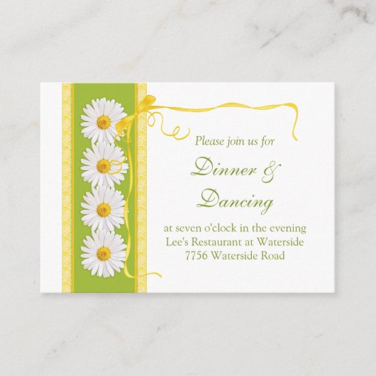 D'accompagnement Carte de réception de mariage jaune vert (Devant)