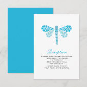 D'accompagnement Carte de réception de mariage libellule bleue et b (Devant / Derrière)