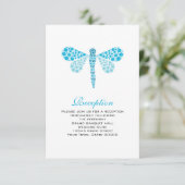 D'accompagnement Carte de réception de mariage libellule bleue et b (Debout devant)