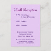 D'accompagnement Carte de réception de mariage LILAC VIOLET (Dos)