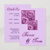D'accompagnement Carte de réception de mariage LILAC VIOLET (Devant / Derrière)