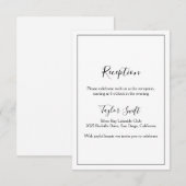 D'accompagnement Carte de réception de mariage minimaliste (Devant / Derrière)