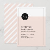 D'accompagnement Carte de réception de mariage moderne avec couleur (Devant / Derrière)