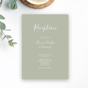 D'accompagnement Carte de réception de mariage moderne minimal Sage