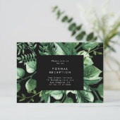 D'accompagnement Carte de réception de mariage moderne verte Feuill (Debout devant)