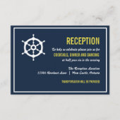 D'accompagnement Carte de réception de mariage nautique bleu marine (Devant)