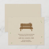 D'accompagnement Carte de réception de mariage Our Bench (Devant / Derrière)