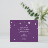 D'accompagnement Carte de réception de mariage pailletée violet et (Debout devant)