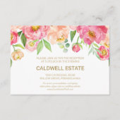 D'accompagnement Carte de réception de mariage Peach and Pink Peony (Devant)