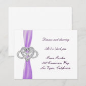 D'accompagnement Carte de réception de mariage Purple Infinity Hear (Devant / Derrière)