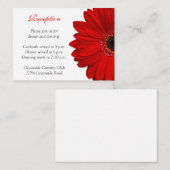 D'accompagnement Carte de réception de mariage Red Gerber Daisy (Devant / Derrière)