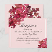 D'accompagnement Carte de réception de mariage romantique Petal ros (Devant / Derrière)
