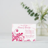 D'accompagnement Carte de réception de mariage rose et blanc (Debout devant)