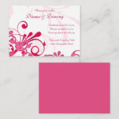 D'accompagnement Carte de réception de mariage rose et blanc (Devant / Derrière)