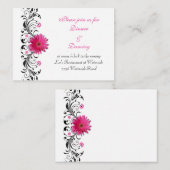 D'accompagnement Carte de réception de mariage rose Gerbera Daisy (Devant / Derrière)
