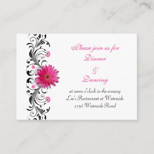 D'accompagnement Carte de réception de mariage rose Gerbera Daisy
