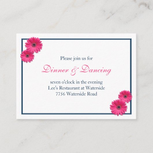 D'accompagnement Carte de réception de mariage rose Gerbera Daisy (Devant)