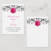 D'accompagnement Carte de réception de mariage rose Gerbera Daisy (Devant / Derrière)