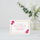 D'accompagnement Carte de réception de mariage rose Gerbera Daisy (Debout devant)
