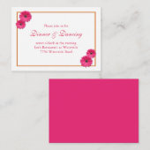 D'accompagnement Carte de réception de mariage rose Gerbera Daisy (Devant / Derrière)
