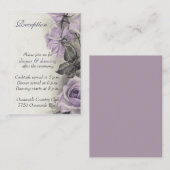 D'accompagnement Carte de réception de mariage Rose Sterling Silver (Devant / Derrière)