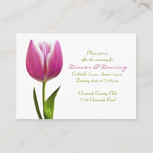 D'accompagnement Carte de réception de mariage rose Tulip (Devant)
