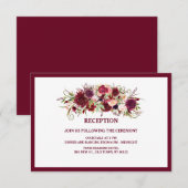 D'accompagnement Carte de réception de mariage rouge burgundy Marsa (Devant / Derrière)