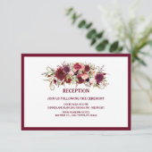 D'accompagnement Carte de réception de mariage rouge burgundy Marsa (Debout devant)