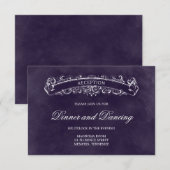 D'accompagnement Carte de réception de mariage Rustique Chic - Viol (Devant / Derrière)