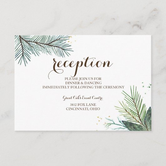 D'accompagnement Carte de réception de mariage rustique Couronne d' (Devant)