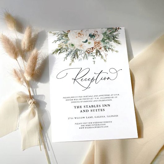 D'accompagnement Carte de réception de mariage Rustique en Pinecone