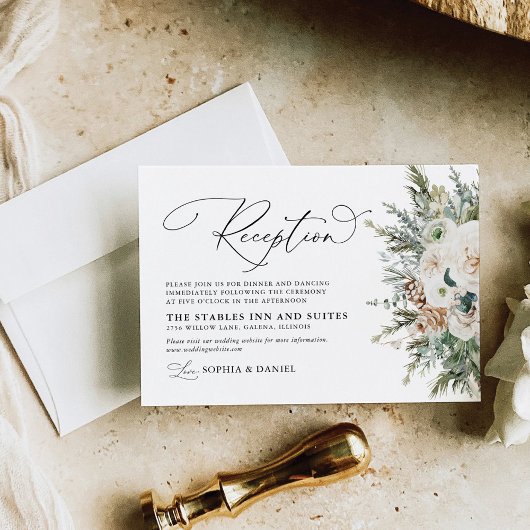 D'accompagnement Carte de réception de mariage Rustique en Pinecone