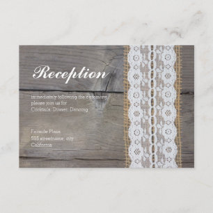 D'accompagnement Carte de réception de mariage rustique - garniture