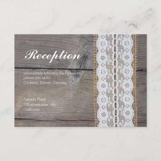 D'accompagnement Carte de réception de mariage rustique - garniture (Devant)