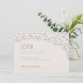 D'accompagnement Carte de réception de mariage rustique lilas flora (Debout devant)