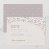 D'accompagnement Carte de réception de mariage rustique lilas flora (Devant / Derrière)