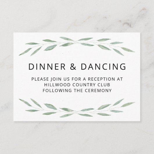 D'accompagnement Carte de réception de mariage Sage Greenery, Botan (Devant)