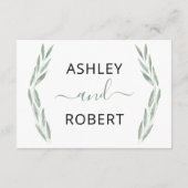 D'accompagnement Carte de réception de mariage Sage Greenery, Botan (Dos)
