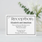 D'accompagnement Carte de réception de mariage simple noir et blanc (Debout devant)