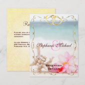 D'accompagnement Carte de réception de mariage sur la plage (Devant / Derrière)
