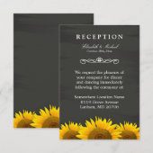 D'accompagnement Carte de réception de mariage Tournesols Tableau n (Devant / Derrière)