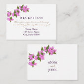D'accompagnement Carte de réception de mariage tropical de Bougainv (Devant / Derrière)