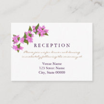 Carte de réception de mariage tropical de Bougainv