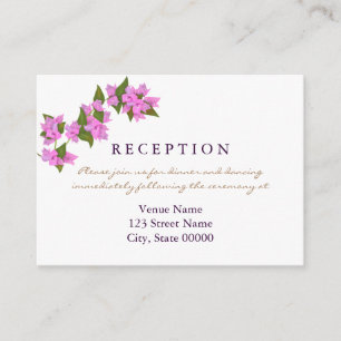 D'accompagnement Carte de réception de mariage tropical de Bougainv