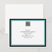D'accompagnement Carte de réception de mariage turquoise (Devant / Derrière)