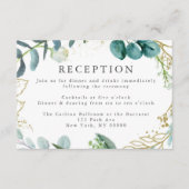 D'accompagnement Carte de réception de mariage turquoise et élégant (Devant)