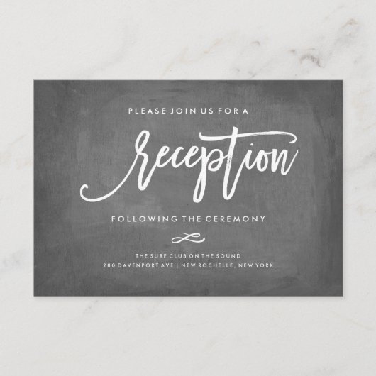 D'accompagnement Carte de réception de mariage typographie chic tab (Devant)