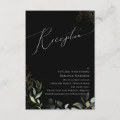 D'accompagnement Carte de réception de mariage vert noir et or (Devant)