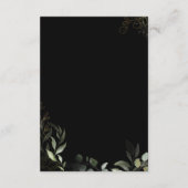 D'accompagnement Carte de réception de mariage vert noir et or (Dos)